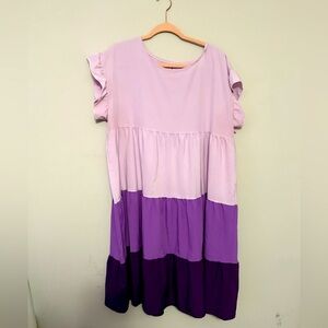 Shein Vacay- Purple Tiered Dress